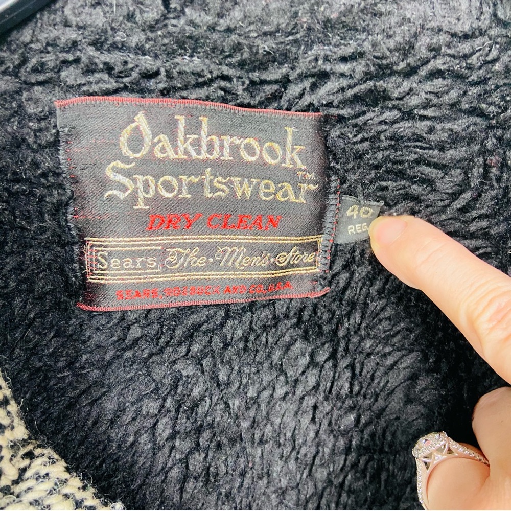 vintage 60S 70S wool Oakbrook Sportswear herringbone tweed car coat size 40 - Picture 6 of 15